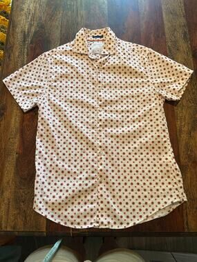 Denim & Flower Ricky Singh Red Short Sleeve Button‑Up Shirt – Men’s Small
